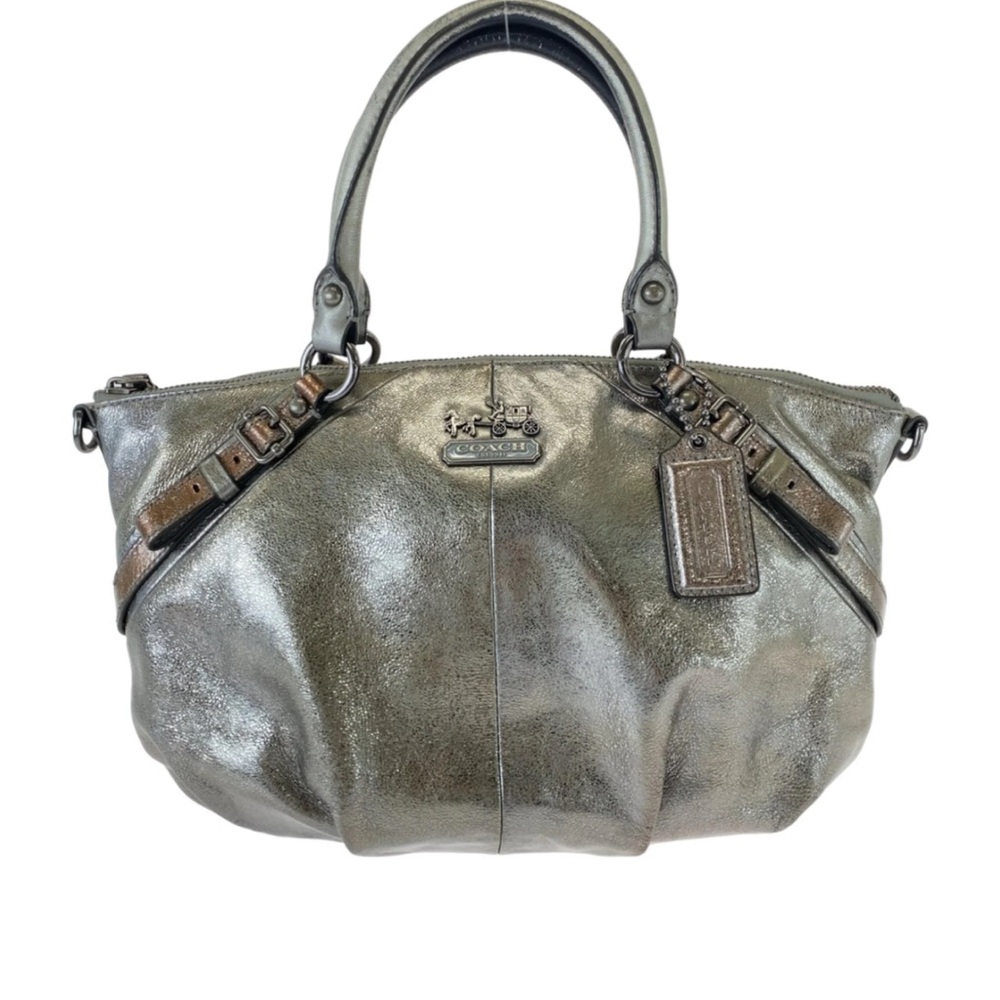 Coach POPPY  Silver mettalic satchel